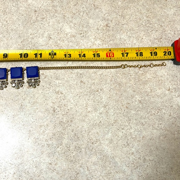 BNWT J CREW ROYAL BLUE & CRYSTAL ART DECO STYLE NECKLACE - Picture 5 of 7